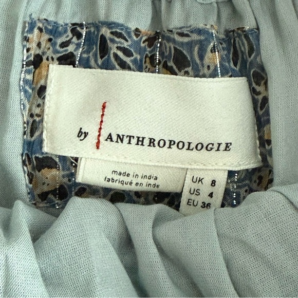 Anthropologie Kira Off-The-Shoulder Peasant Boho Dress Blue Size 4 NWOT - Picture 12 of 14